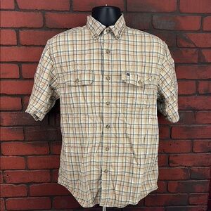 Carhartt Shirt Mens Large Plaid Short Sleeve Button Down